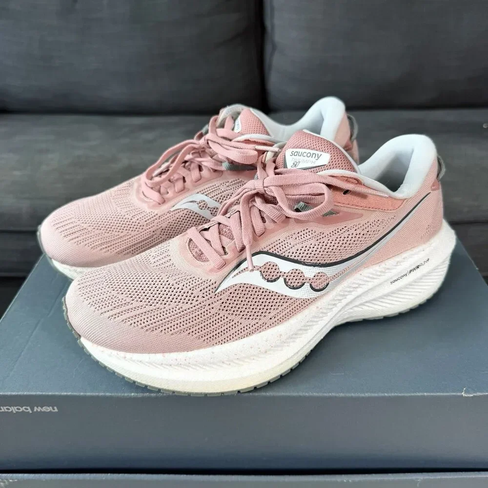 Saucony Triumph 21 Dusty Rose Pink Running Sneakers Women's 9.5 Wide